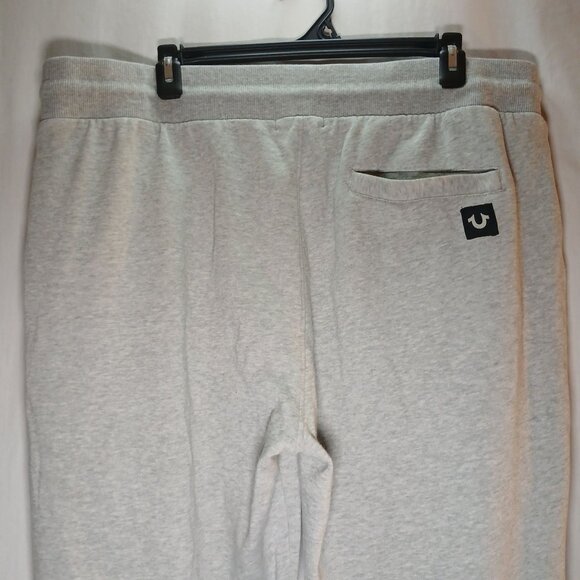 True Religion Mens Jogger Sweatpants Size 2XLCotton Blend Blue Lettered Gray - Picture 6 of 13